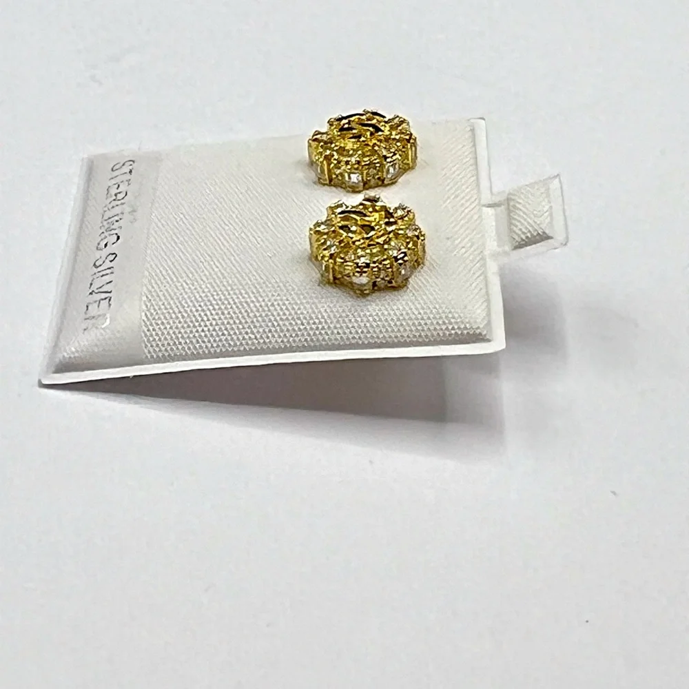 925 Sterling Silver 0.60CTW MOISSANITE Nugget Screw Back  Stud Earrings